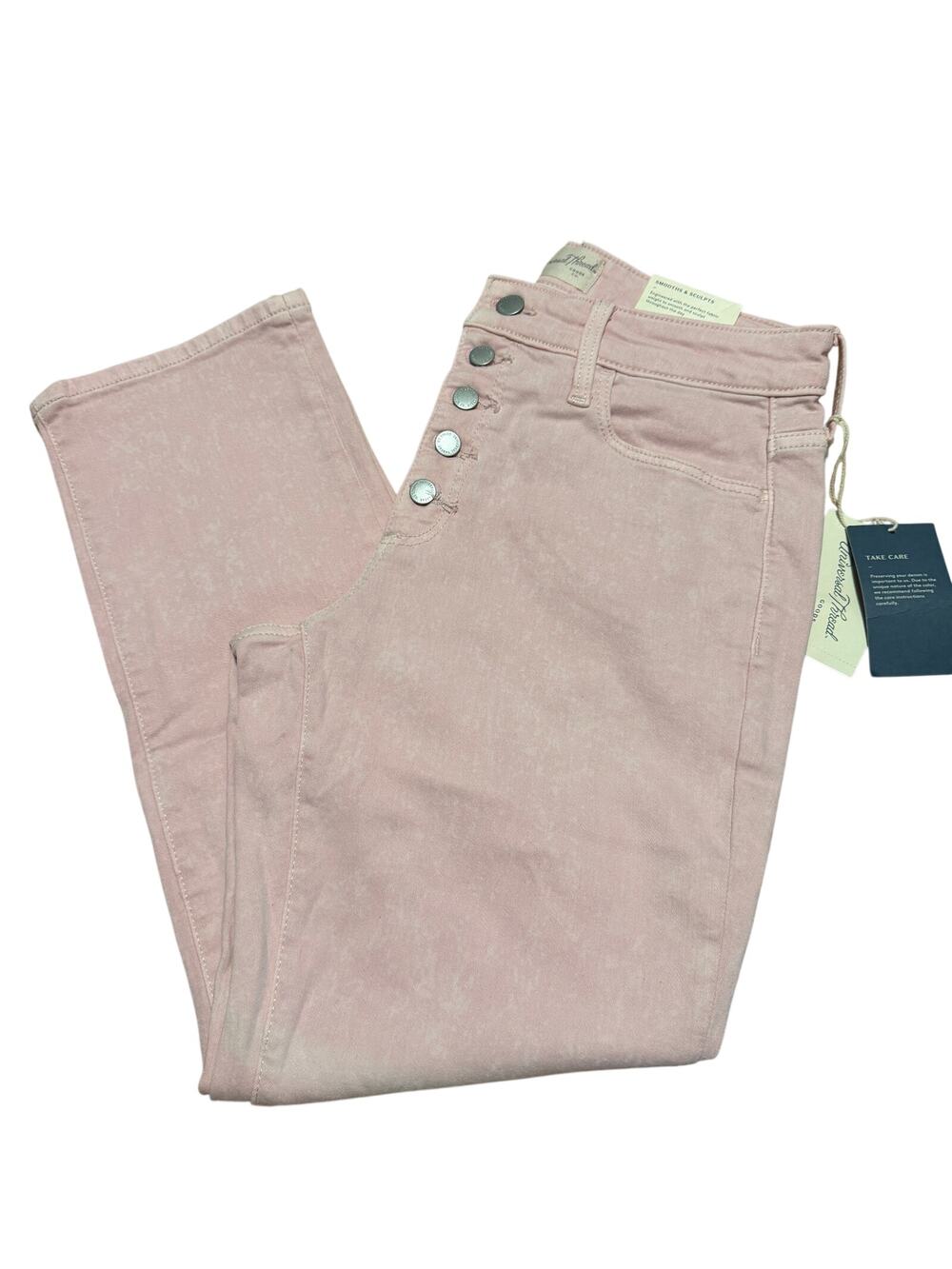 Universal Thread Women's High-Rise Straight Cropped Soft Pink Jeans - 4/27 - NWT